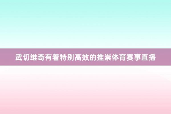 武切维奇有着特别高效的推崇体育赛事直播