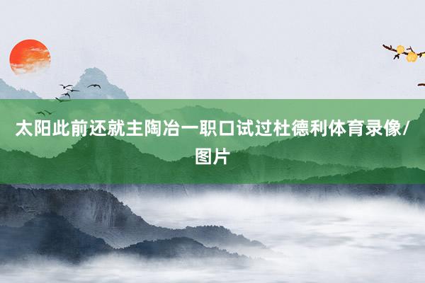 太阳此前还就主陶冶一职口试过杜德利体育录像/图片